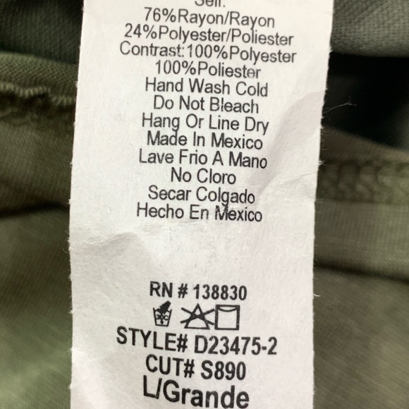 Olive Midi Comfy Casual Pullover T-Shirt Dress by Mikey & Joey Size Medium - Picture 9 of 9